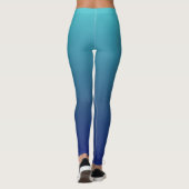 Aangepaste blauwe ombre gradiënt leggings (Achterkant)