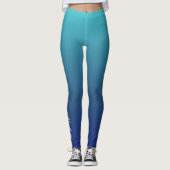 Aangepaste blauwe ombre gradiënt leggings (Voorkant)