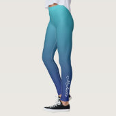 Aangepaste blauwe ombre gradiënt leggings (Links)
