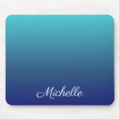 Aangepaste blauwe ombre gradiënt muismat (Voorkant)