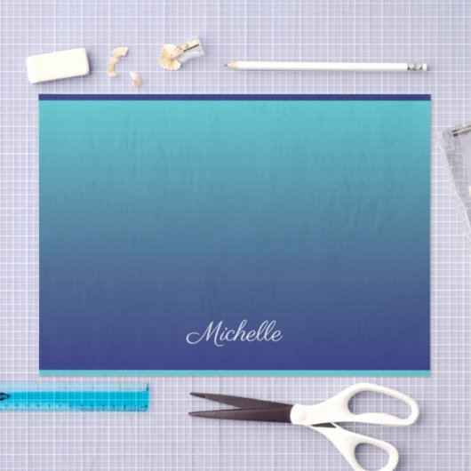 Aangepaste blauwe ombre gradiënt tissuepapier (Craft)