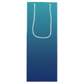 Aangepaste blauwe ombre gradiënt wijn cadeautas (Voorkant)