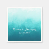 Aangepaste Blauwe Ombre Papieren servetten (Voorkant)