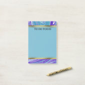 Aangepaste blauwe Paarse marmer 4x6 Post-it® Notes (Op bureau)