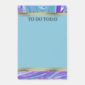 Aangepaste blauwe Paarse marmer 4x6 Post-it® Notes (Voorkant)