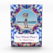 Aangepaste Blauwe Paarse Ster Moederdag Mama Gift Fotoblokken (Voorkant)