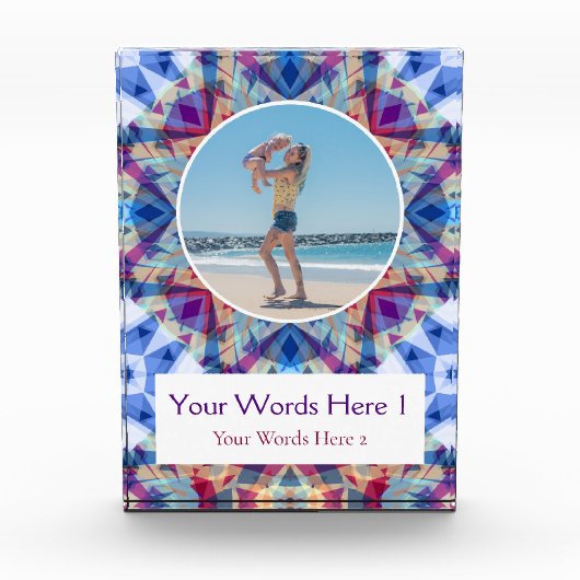 Aangepaste Blauwe Paarse Ster Moederdag Mama Gift Fotoblokken (Voorkant)