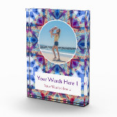 Aangepaste Blauwe Paarse Ster Moederdag Mama Gift Fotoblokken (Rechts)