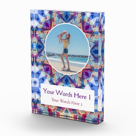 Aangepaste Blauwe Paarse Ster Moederdag Mama Gift Fotoblokken (Rechts)