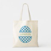 Aangepaste blauwe paasnaam tote bag (Achterkant)