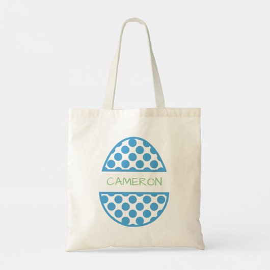 Aangepaste blauwe paasnaam tote bag (Achterkant)