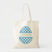 Aangepaste blauwe paasnaam tote bag (Voorkant)