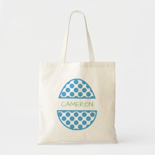 Aangepaste blauwe paasnaam tote bag (Voorkant)