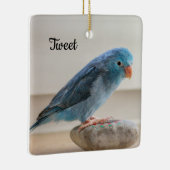 Aangepaste Blauwe Parrotlet Bird Keramisch Ornament (Rechts)