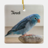 Aangepaste Blauwe Parrotlet Bird Keramisch Ornament (Voorkant)