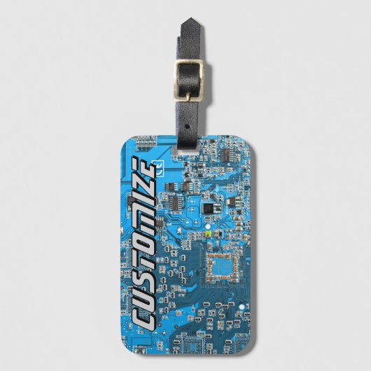 Aangepaste Blauwe PCB-printplaat voor IT-professio Bagagelabel (Voorkant (verticaal))