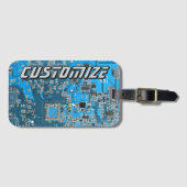 Aangepaste Blauwe PCB-printplaat voor IT-professio Bagagelabel (Voorkant (horizontaal))