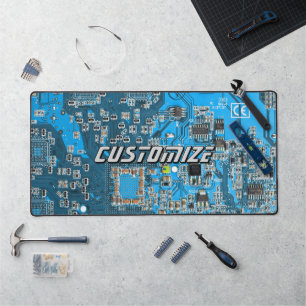Aangepaste blauwe PCB-printplaat voor IT-professio Bureaumat