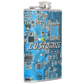 Aangepaste Blauwe PCB-printplaat voor IT-professio Heupfles (Rechts)
