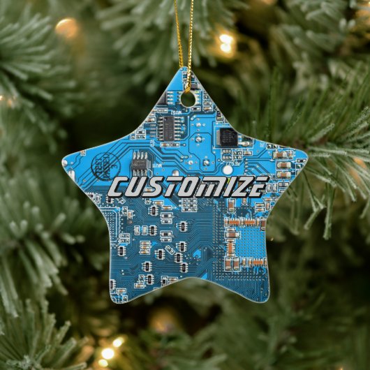 Aangepaste blauwe PCB-printplaat voor IT-professio Keramisch Ornament (Boom)