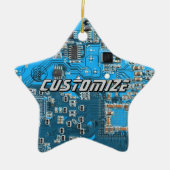Aangepaste blauwe PCB-printplaat voor IT-professio Keramisch Ornament (Voorkant)