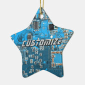 Aangepaste blauwe PCB-printplaat voor IT-professio Keramisch Ornament (Links)