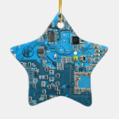 Aangepaste blauwe PCB-printplaat voor IT-professio Keramisch Ornament (Achterkant)