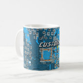 Aangepaste Blauwe PCB-printplaat voor IT-professio Koffiemok (Voorkant links)