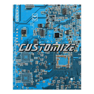 Aangepaste Blauwe PCB-printplaat voor IT-professio Perfect Poster
