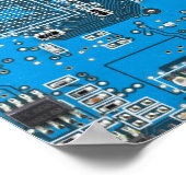 Aangepaste Blauwe PCB-printplaat voor IT-professio Poster (Hoek)