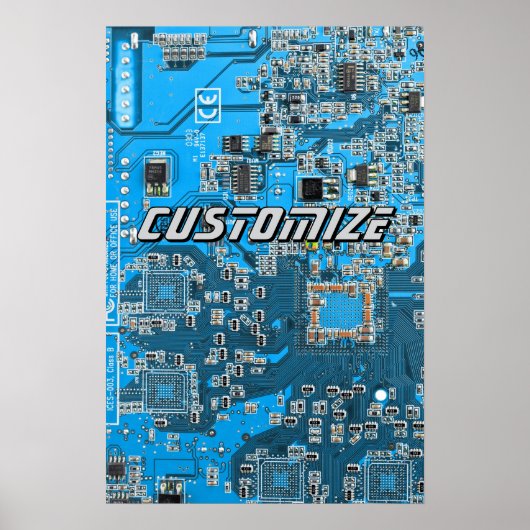 Aangepaste Blauwe PCB-printplaat voor IT-professio Poster (Voorkant)