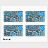 Aangepaste Blauwe PCB-printplaat voor IT-professio Rechthoekige Sticker (Vel)