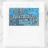 Aangepaste Blauwe PCB-printplaat voor IT-professio Rechthoekige Sticker (Tas)