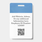 Aangepaste Blauwe Personeelsnaam Badge met Foto, L (Back)