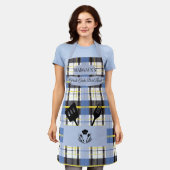 Aangepaste Blauwe Plakken met Kookgerei Pocket Schort (Gedragen)