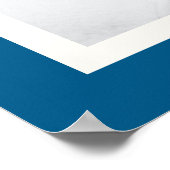 Aangepaste blauwe rand minimalistische koppel foto poster (Hoek)