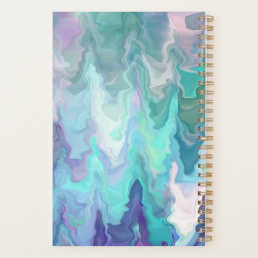 Aangepaste Blauwe Rapsodie | Abstracte kunst Planner (Achterkant)