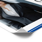 Aangepaste blauwe rechtenfaculteit foto afstudeerf poster (Hoek)