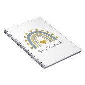 Aangepaste blauwe regenboog Golden Hearts 3 Ring B Notitieboek (Rechterzijde)