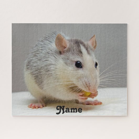 Aangepaste blauwe roan Husky Pet Rat Legpuzzel (Horizontaal)