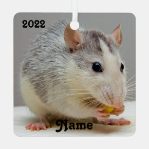 Aangepaste blauwe roan Pet Rat Keramisch versierin Metalen Ornament