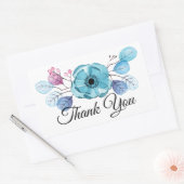 Aangepaste Blauwe Röntgenbloem Bedankt Rechthoekige Sticker (Envelop)
