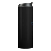 Aangepaste blauwe scriptnaam zwarte thermische tum thermosbeker (Gedraaid links)