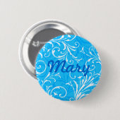 Aangepaste Blauwe Sierlijke Button (Voorkant /achterkant)