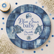 Aangepaste Blauwe Spijkerbaby Denim Thema Babyborr