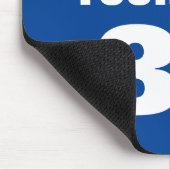 Aangepaste blauwe sport jersey nummer muismat (Hoek)