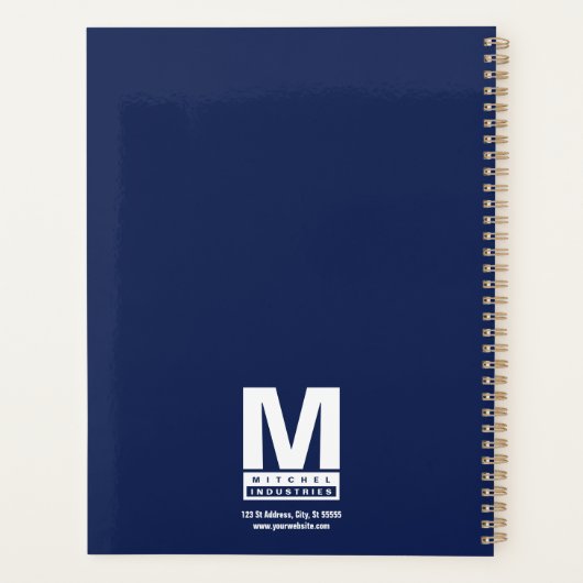 Aangepaste blauwe standaard Logo bedrijfsnaam Planner (Achterkant)