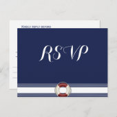 Aangepaste blauwe standaard RSVP-Briefkaarten Uitnodiging Briefkaart (Voorkant / Achterkant)