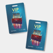 Aangepaste Blauwe Ster Gradiënt VIP Pas Voor Evene Badge (Voor- en achterkant)