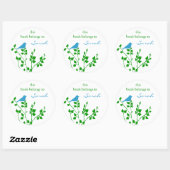 Aangepaste blauwe Stickers voor een groen vogelboe (Vel)